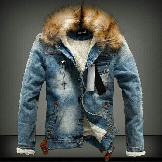 Fleece Lined Thick Denim Jacket for Youth