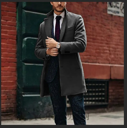 Mid-Length Reversible Wool Coat