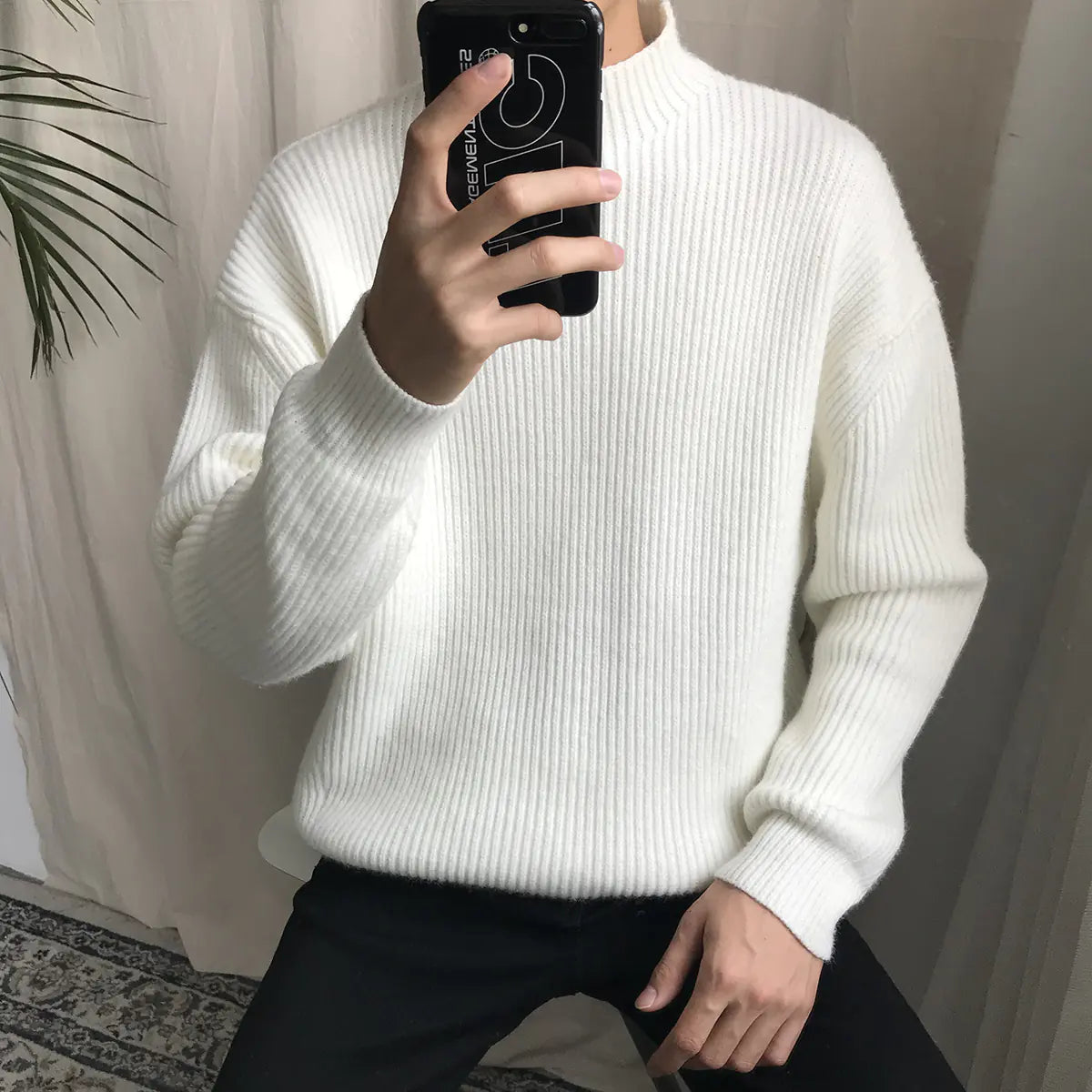 Half Turtleneck Knit Sweater