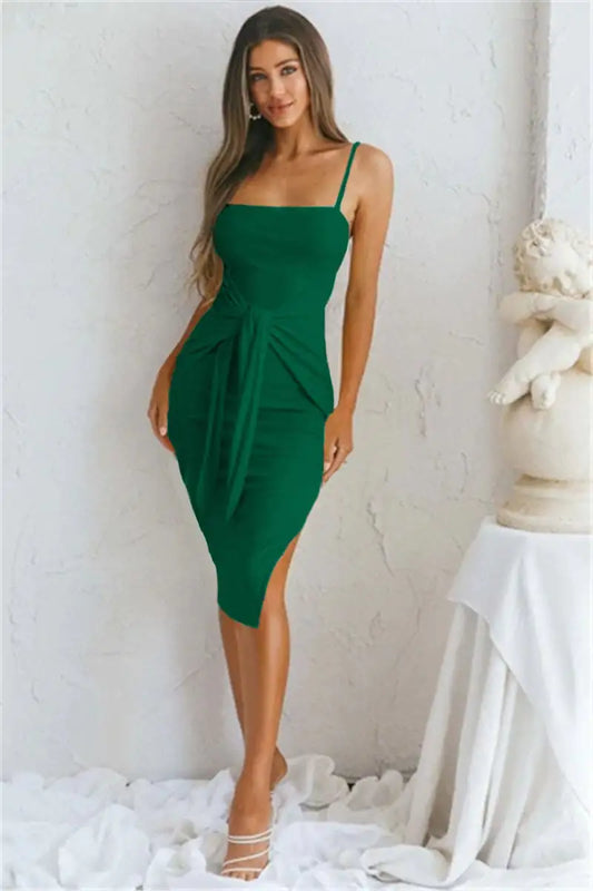 Strap Slit Casual Tight Dress